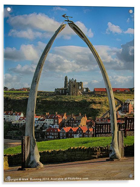 Whitby whale bone arch and abbey Acrylic by Mark Bunning