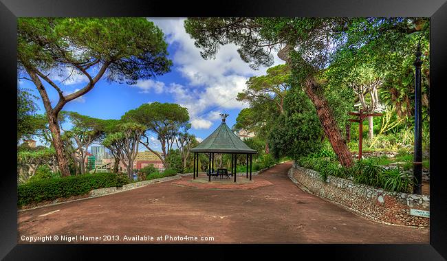 Alameda Gardens Pavillion Gibraltar Framed Print by Wight Landscapes