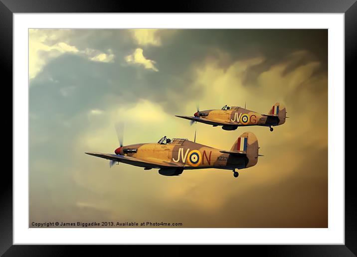 6 Squadron Hurricanes Framed Mounted Print by J Biggadike
