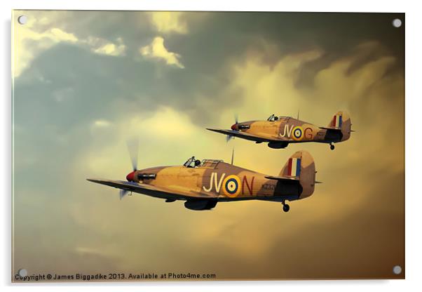 6 Squadron Hurricanes Acrylic by J Biggadike