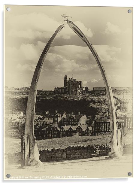 Whitby whale bone arch and abbey Acrylic by Mark Bunning