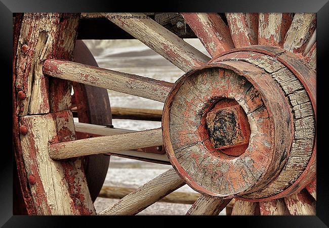 The Old Wheel Stops Turning Framed Print by chris wood