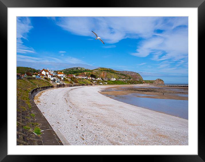 Beach at Rhos on Sea, Wales, UK Framed Mounted Print by Mark Llewellyn