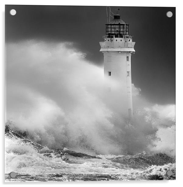 New Brighton Lighthouse Acrylic by Rob Lester