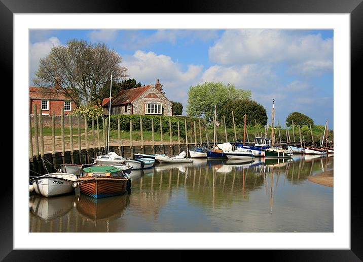 Boats at Blakeney Quay Framed Mounted Print by Kathy Simms