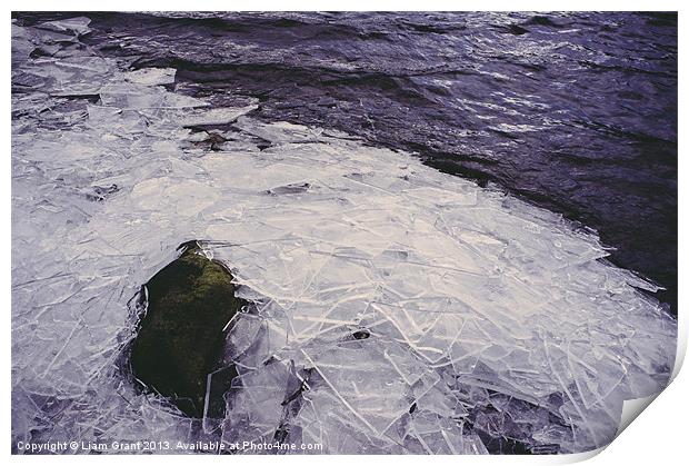 Broken ice on the shore of Grasmere. Print by Liam Grant