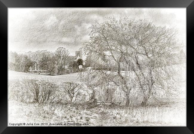 A Lovely View BW Framed Print by Julie Coe