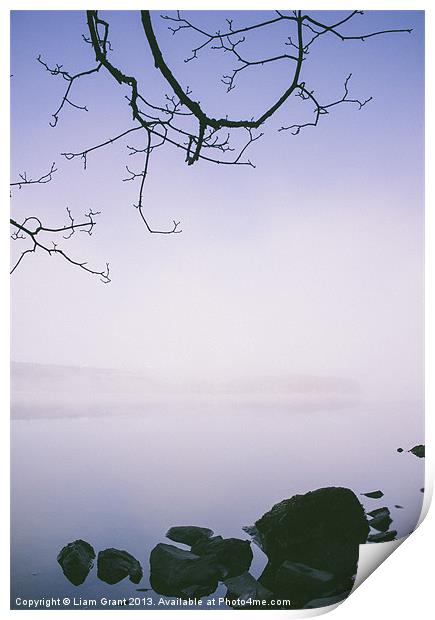 Dawn mist and reflections. Windermere. Print by Liam Grant
