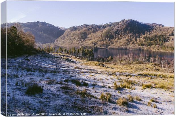 Frosty morning. Thirlmere. Canvas Print by Liam Grant
