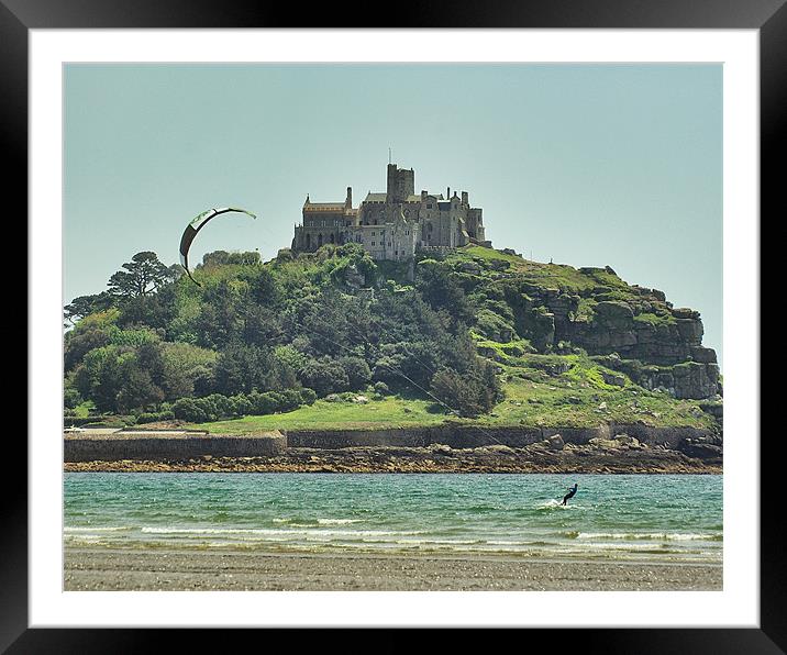 Kites and Castle Framed Mounted Print by chris wood