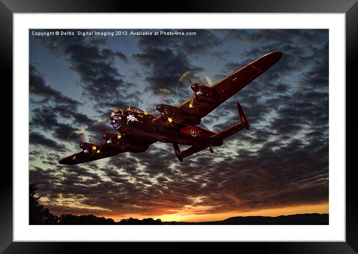 Avro Lancaster Sunset Framed Mounted Print by K7 Photography