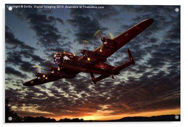 Avro Lancaster Sunset Acrylic by K7 Photography
