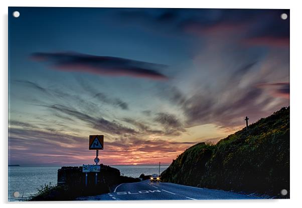 Surfer Highway Acrylic by Dave Wilkinson North Devon Ph