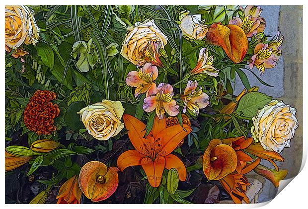 Floral Display 1 Posterised Print by Bill Simpson