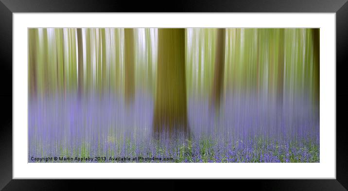 Bluebell Blur Framed Mounted Print by Martin Appleby