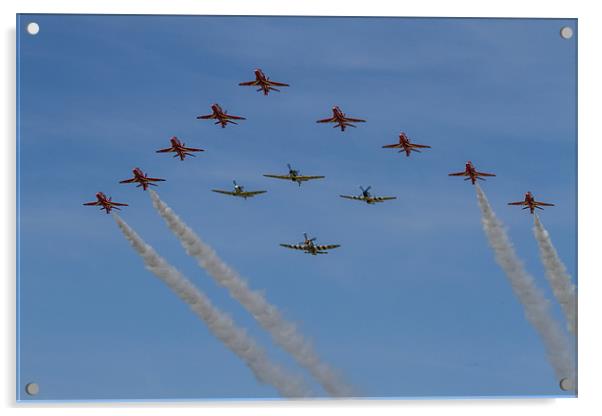 Red Arrows and Eagle Squadron Acrylic by Oxon Images