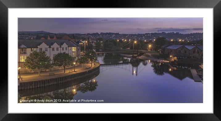Dusk over the Exe Framed Mounted Print by Andy dean