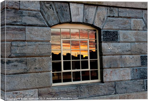 Reflected Sunset Sky Canvas Print by Helen Northcott