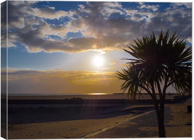 Barmouth Beach Sunset, Gwynedd, Wales, UK Canvas Print by Mark Llewellyn