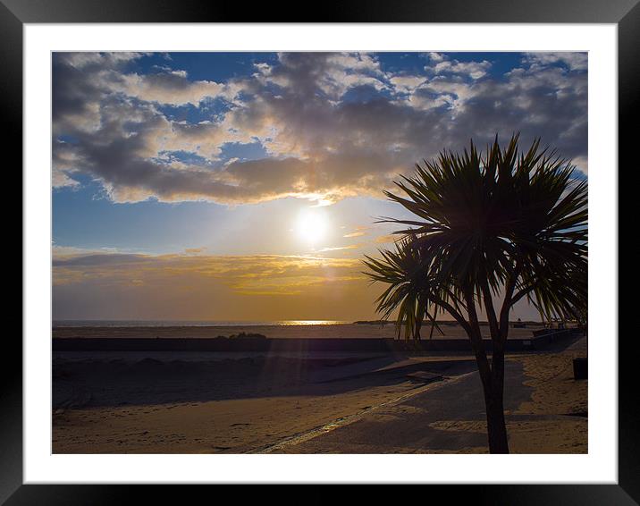 Barmouth Beach Sunset, Gwynedd, Wales, UK Framed Mounted Print by Mark Llewellyn
