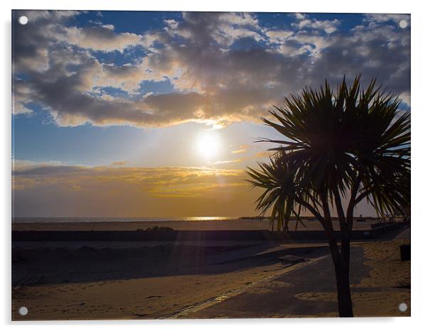 Barmouth Beach Sunset, Gwynedd, Wales, UK Acrylic by Mark Llewellyn