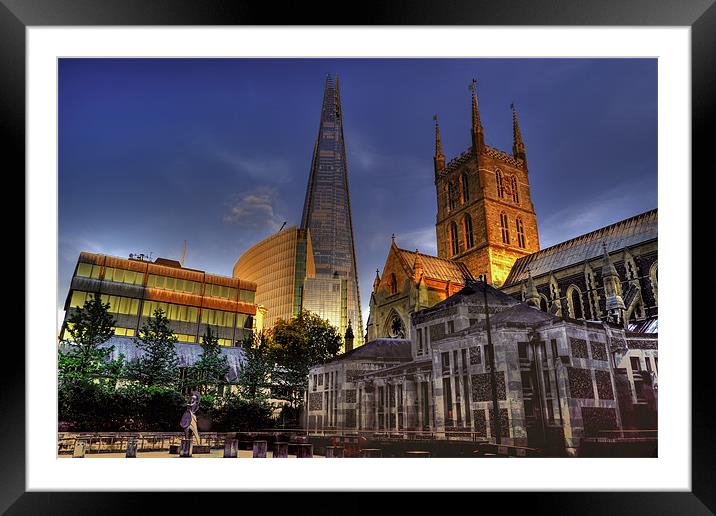 Shard and Southwark Cathedral Framed Mounted Print by Dean Messenger