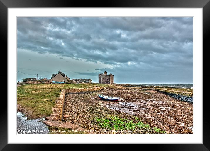 Stormy Day at Portencross Castle, Ayrshire Framed Mounted Print by Tylie Duff Photo Art