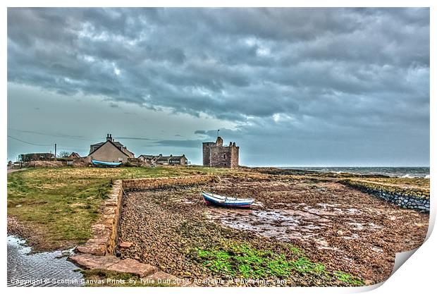 Stormy Day at Portencross Castle, Ayrshire Print by Tylie Duff Photo Art