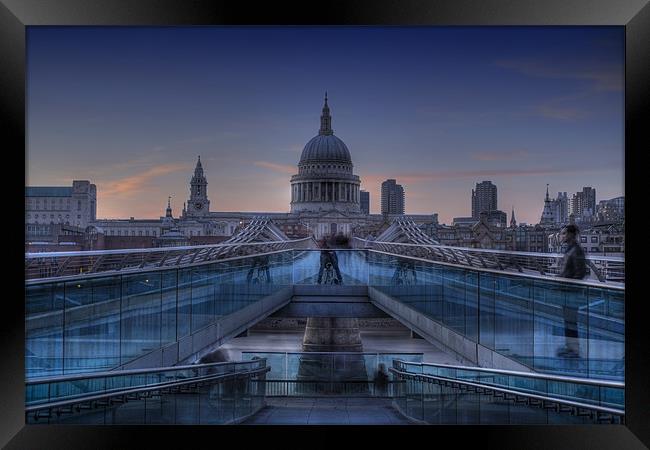 Ghosts on Millenium Bridge and St Pauls Framed Print by Dean Messenger