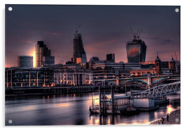 London Skyline Acrylic by Dean Messenger