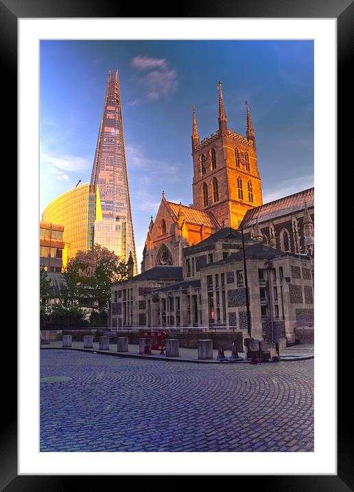 The Shard London skyline Framed Mounted Print by David French