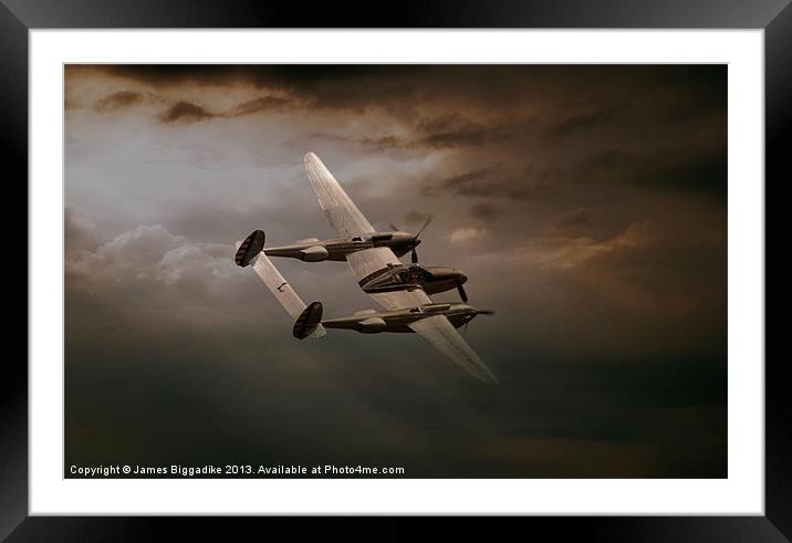 P38 In The Pacific Framed Mounted Print by J Biggadike