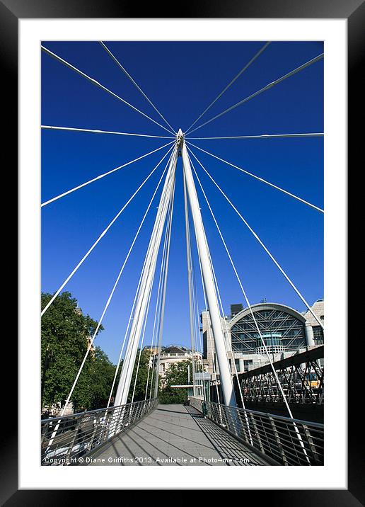 Hungerford Bridge, London Framed Mounted Print by Diane Griffiths