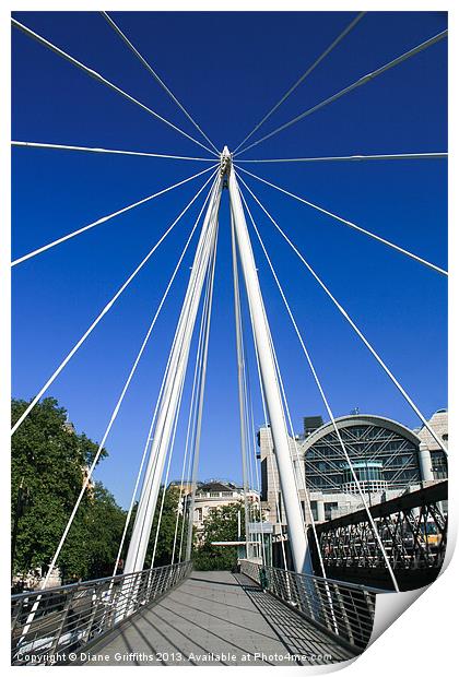 Hungerford Bridge, London Print by Diane Griffiths