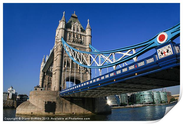 Tower Bridge, London Print by Diane Griffiths
