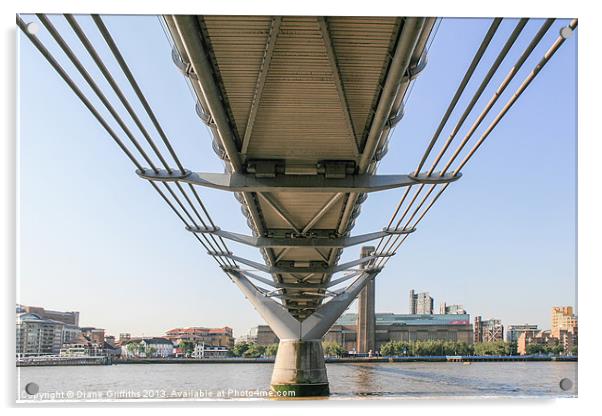 Under the Millennium Bridge Acrylic by Diane Griffiths