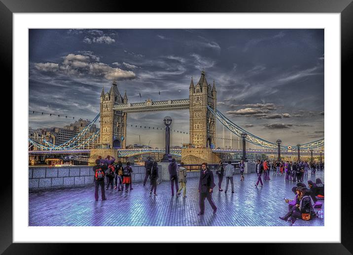Tower Bridge Tourists Framed Mounted Print by Dean Messenger