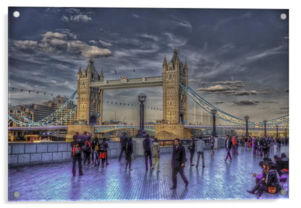 Tower Bridge Tourists Acrylic by Dean Messenger