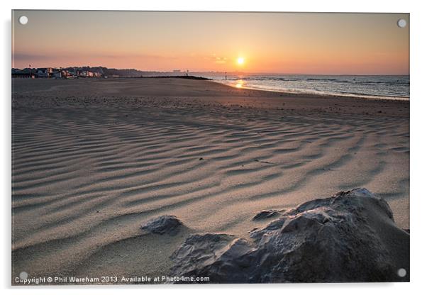 Sunrise at Sandbanks Acrylic by Phil Wareham