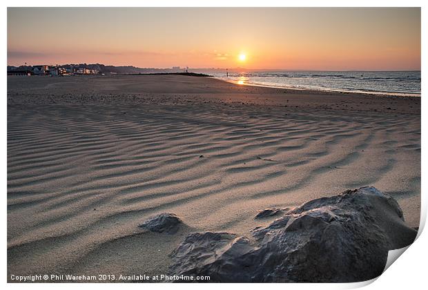 Sunrise at Sandbanks Print by Phil Wareham