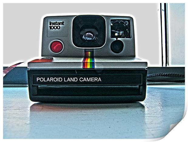 polaroid Camera coloured Print by James Murray