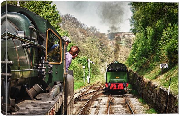 A Tank Engine arrives in Goathland Canvas Print by Neil Nicklin