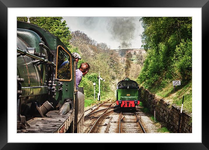 A Tank Engine arrives in Goathland Framed Mounted Print by Neil Nicklin