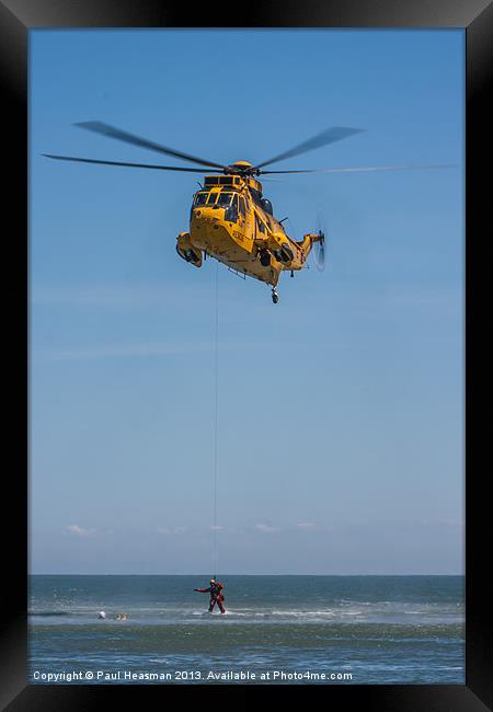 Sea King and survivor Framed Print by P H