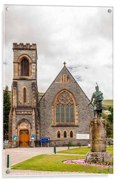 Building, Duncansburgh Macintosh parish church, Fo Acrylic by Hugh McKean