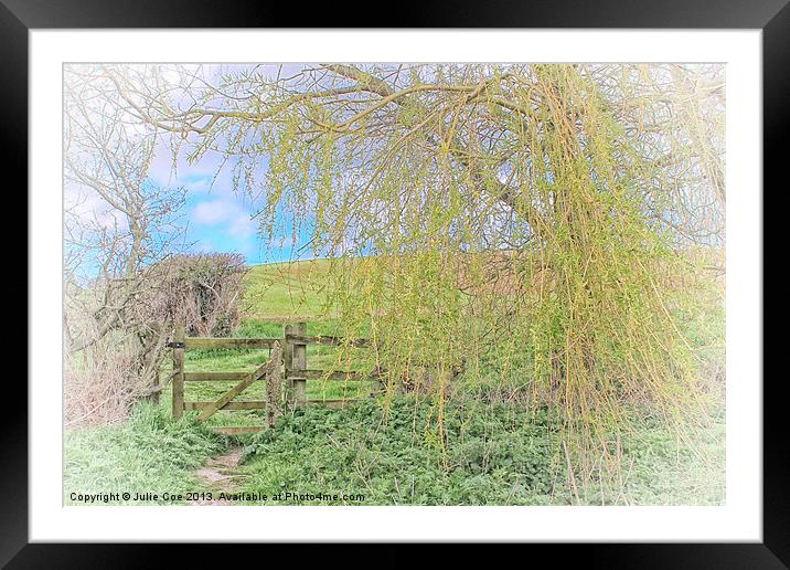 Gate From The Meadow 2 Framed Mounted Print by Julie Coe