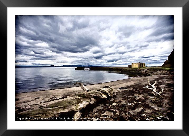 Inchkeith on the the Firth of Forth Framed Mounted Print by Andy Anderson