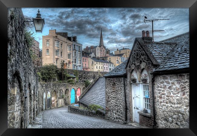 Seamens Rooms Tenby Harbour Framed Print by Simon West
