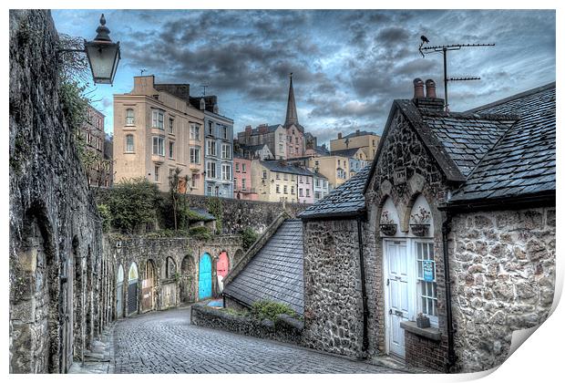 Seamens Rooms Tenby Harbour Print by Simon West