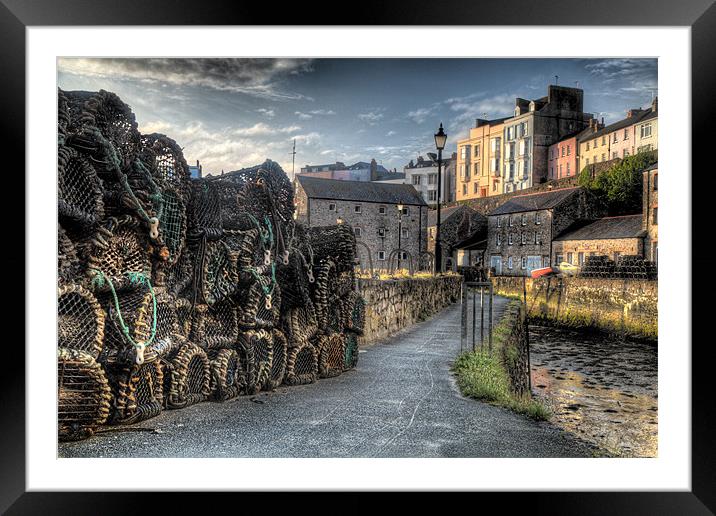 Lobster Pots, Tenby Harbour Framed Mounted Print by Simon West